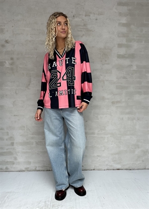 HL24 Stripe Football bluse Navy/Pink HAUTE L\'AMITIÈ